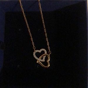 Swarovski double heart necklace